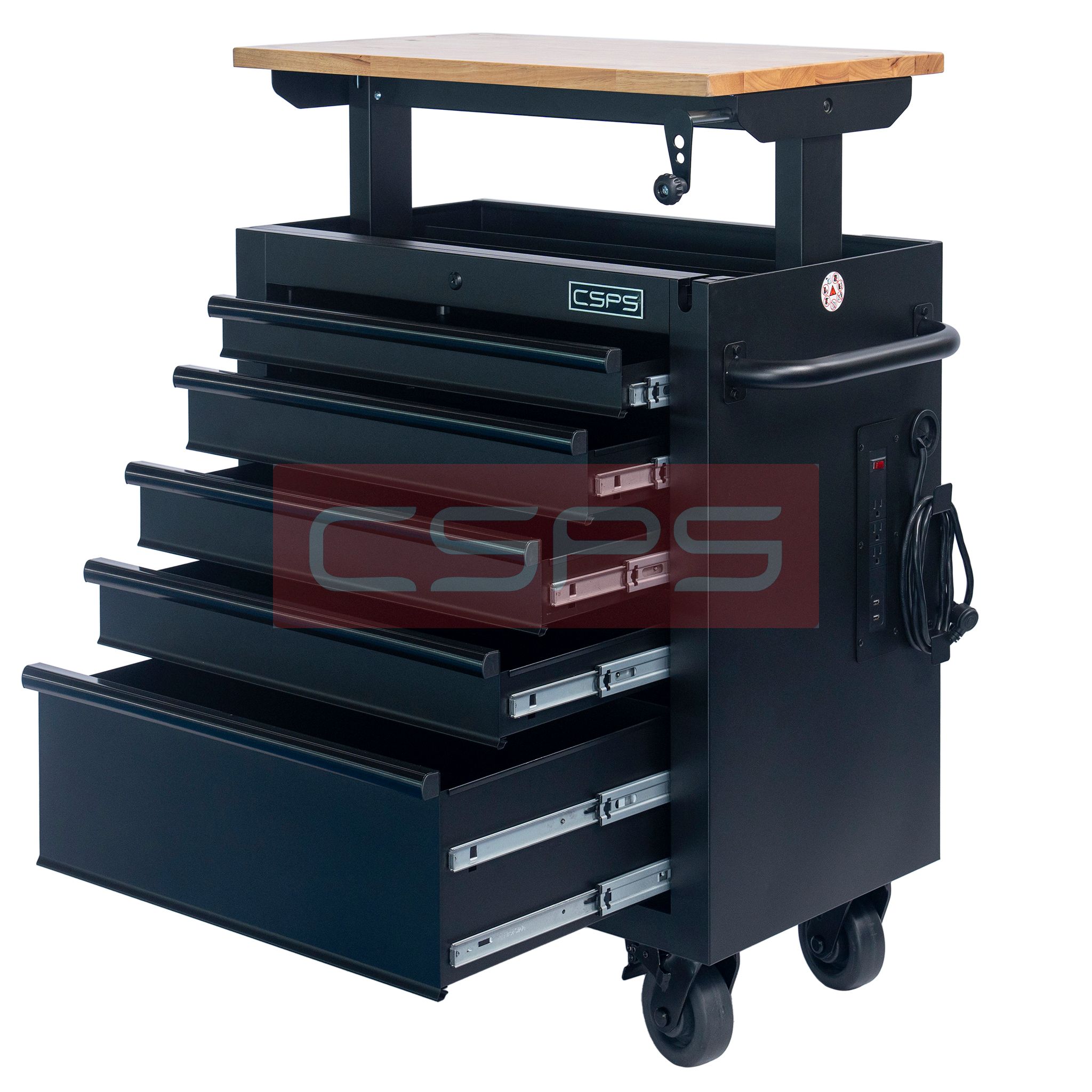 Tủ đựng đồ nghề cơ khí CSPS 76cm - 05 hộc kéo nâng hạ tay cầm đen. MSP: VNLC07605BB3M - Ảnh 7