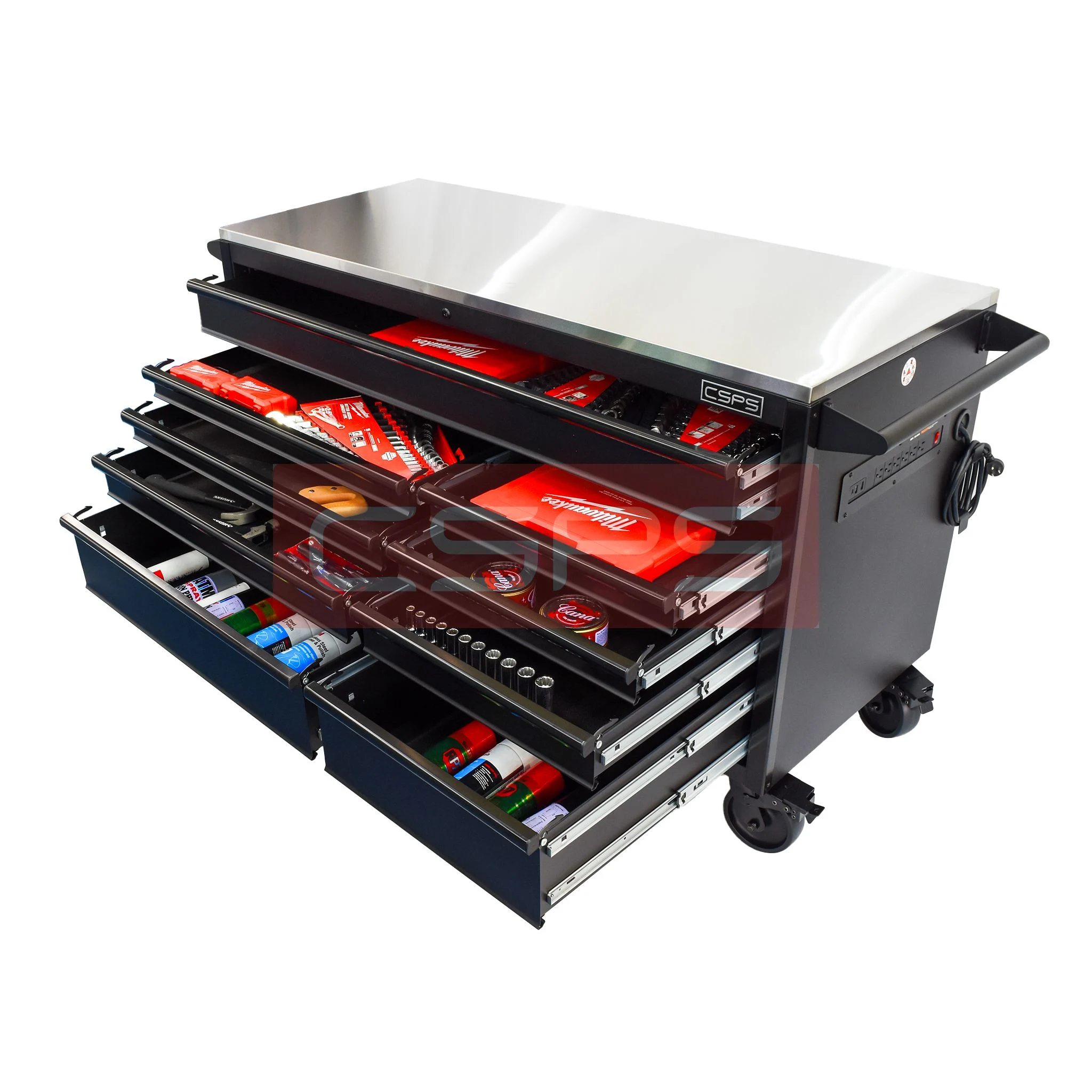Tủ đựng đồ nghề CSPS 152cm - 09 hộc kéo màu đen. MSP: VNTC15209BB1M - Ảnh 15